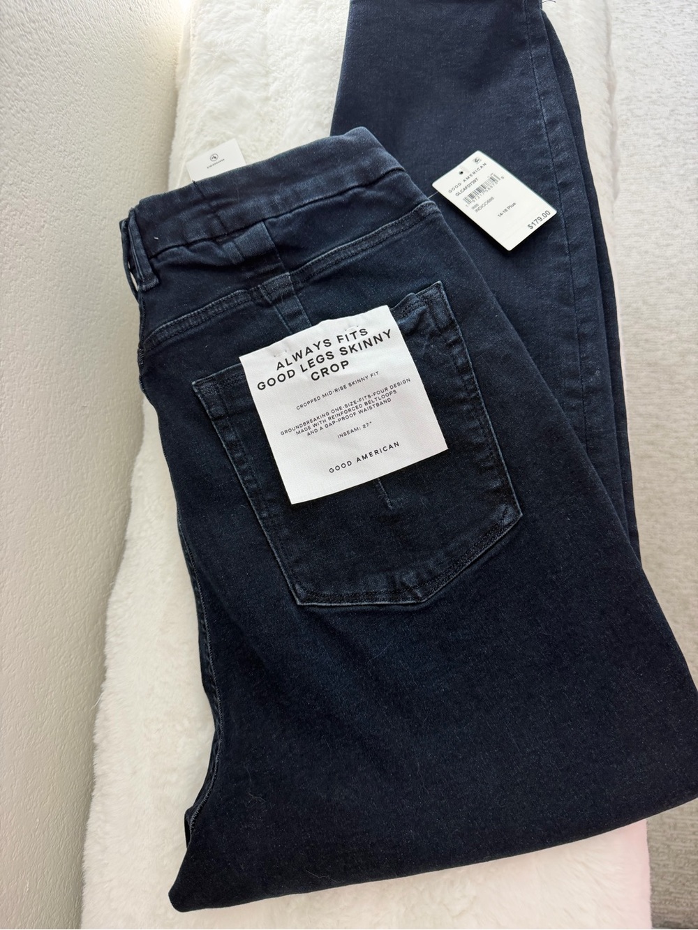 NWT Good American “Always Fits” Jeans Blue Skinny Crop Plus Size 14 16 18